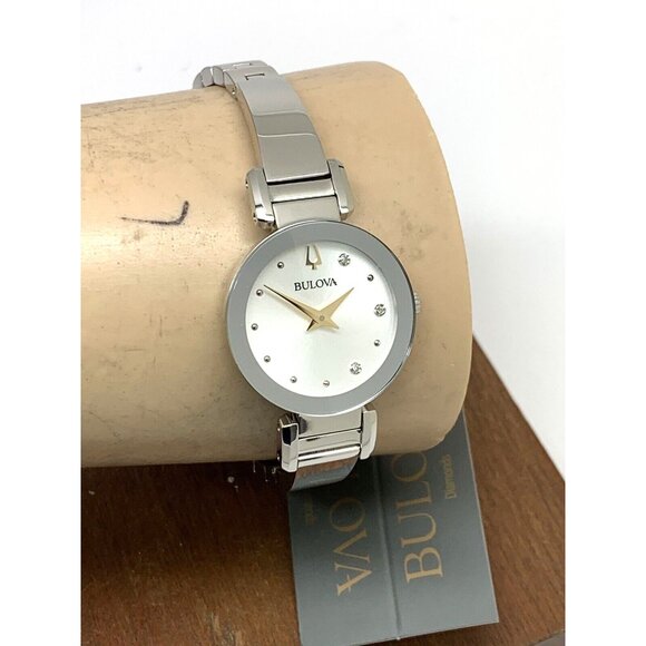 Bulova Women's Watch 96P241 Marc Anthony Quartz Bangle Petite Diamond Silver - Picture 11 of 14